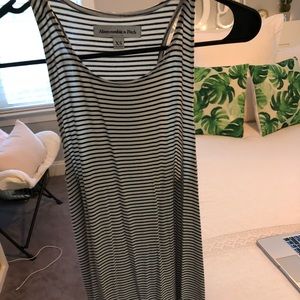 Black and white striped tank top dress!!